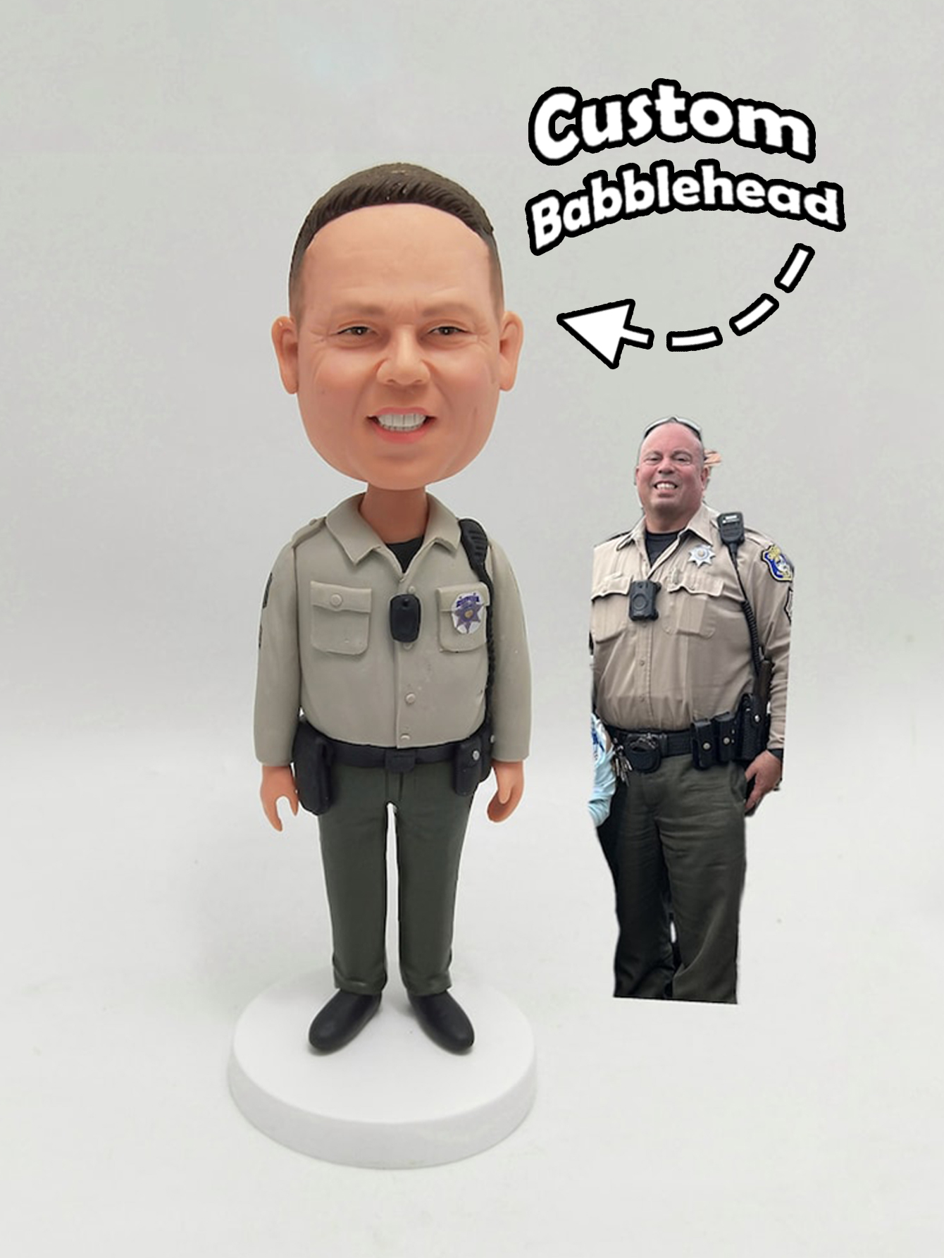 Custom Clay Bobblehead Dolls, Custom Sheriff Bobblehead Doll